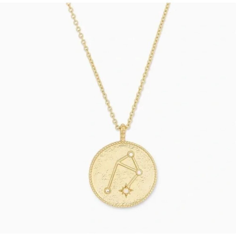 Gorjana 18k gold plated libra opalite coin necklace - Picture 1 of 11